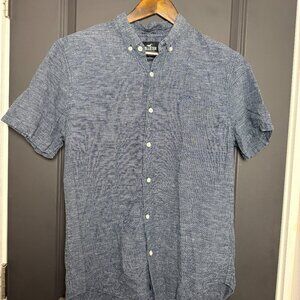 👕 Hollister Men’s Slim Fit Short Sleeve Button-Up Shirt - Large